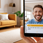 **

A calming, supportive chatbot interface displayed on a smartphone or tablet.  The background shows a blurred, modern living room setting.  The chatbot's message emphasizes empathy and provides positive affirmations, resembling a friendly conversation.  Include subtle design elements that evoke feelings of safety, comfort, and privacy. Soft, warm color palette.

**