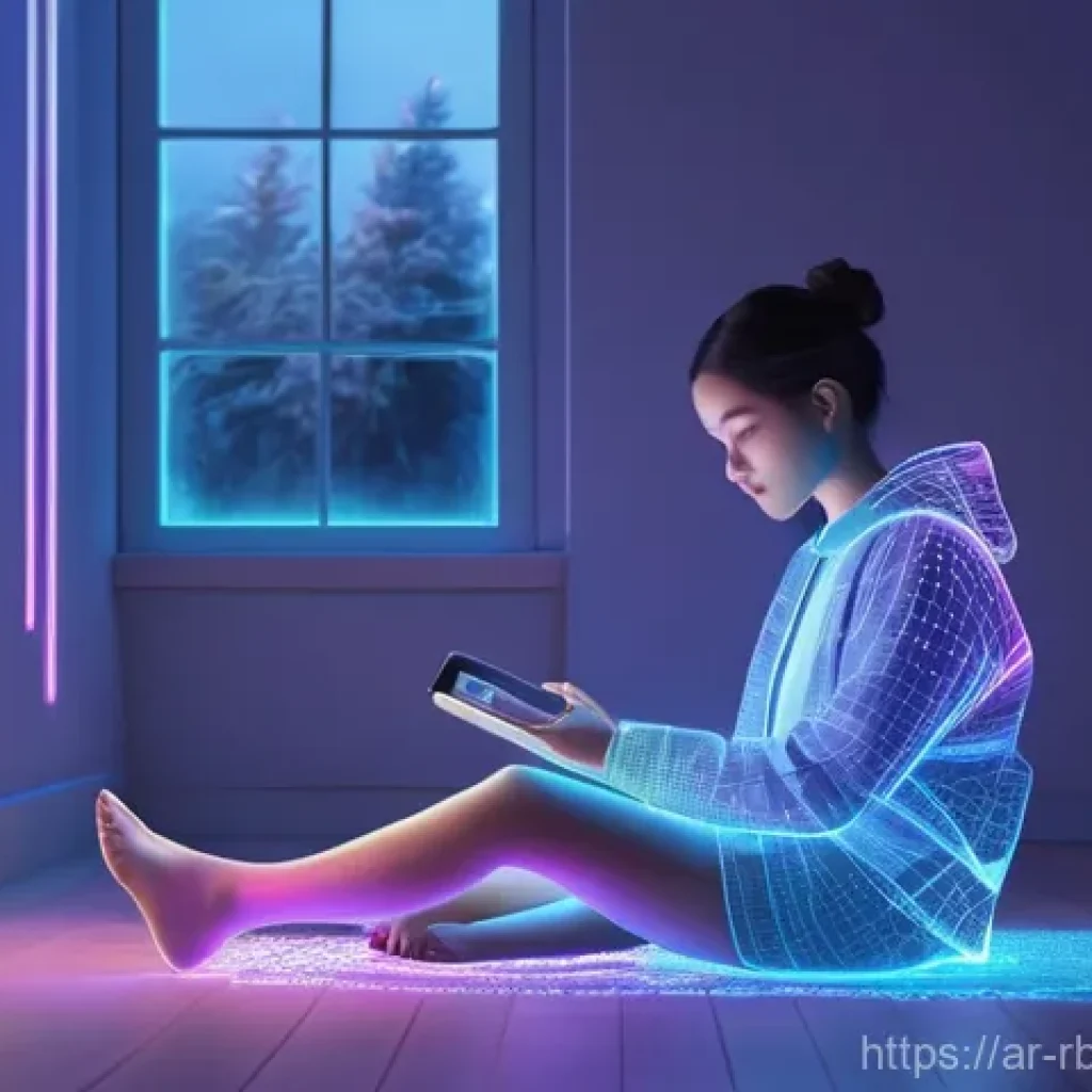 로봇 심리상담의 고객 서비스 접근법 - **Prompt:** A serene, softly lit scene featuring an individual, perhaps a young adult, comfortably s...