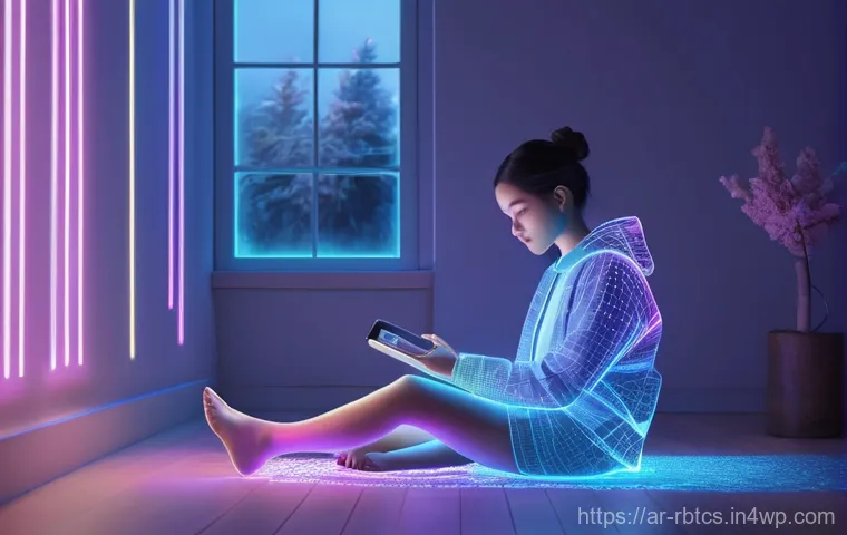 로봇 심리상담의 고객 서비스 접근법 - **Prompt:** A serene, softly lit scene featuring an individual, perhaps a young adult, comfortably s...