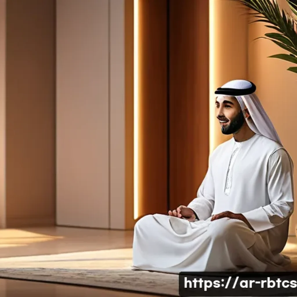 로봇 심리상담을 위한 필수 도구 - A warm, modern therapy room designed for Arabic-speaking users, featuring a sleek smart psychologica...