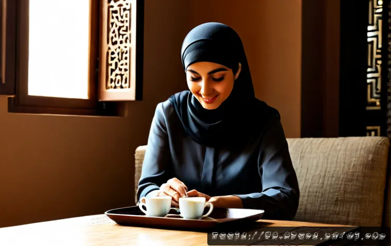 로봇 심리상담의 혁신적인 서비스 모델 - Photorealistic modern mental wellness consultation in a welcoming Arabic home, a modest adult Arab w...